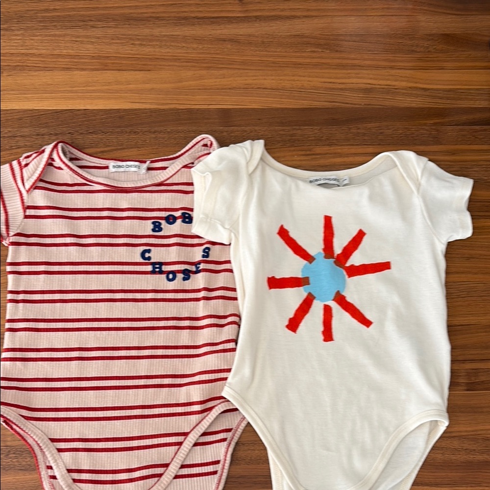 Bobo Choses- 24M Striped and Sun Print Baby Bodysuits